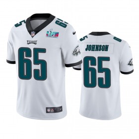 Miesten Philadelphia Eagles NFL Pelipaita Lane Johnson 65 Valkoinen Super Bowl LVII Vapor Limited